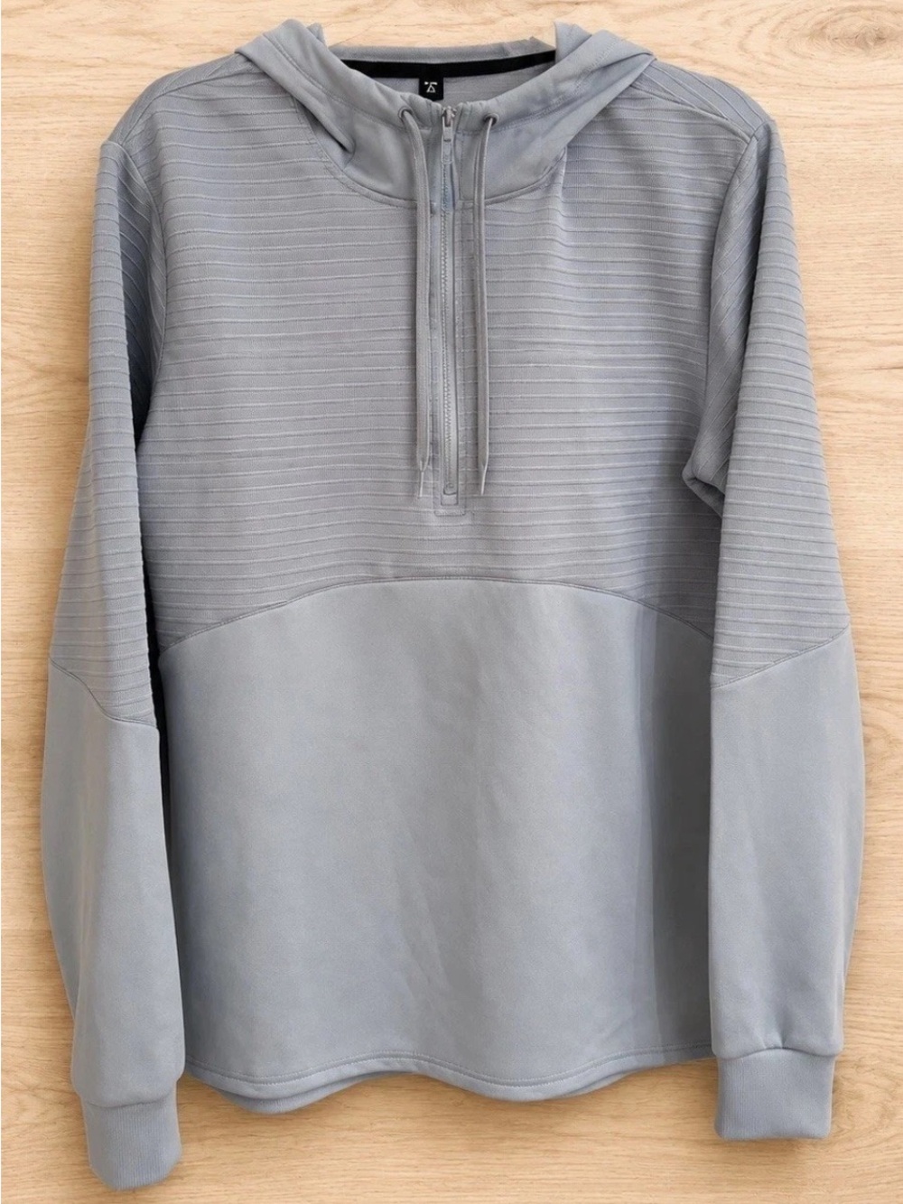 Apana Women’s Gray Textured Half Zip Hoodie Pullover Size M